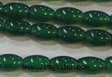 CAG6622 15.5 inches 6*9mm rice green agate gemstone beads