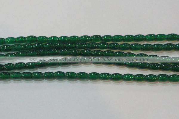 CAG6622 15.5 inches 6*9mm rice green agate gemstone beads