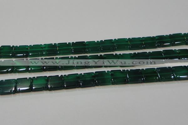 CAG6637 15.5 inches 12*12mm square green agate gemstone beads