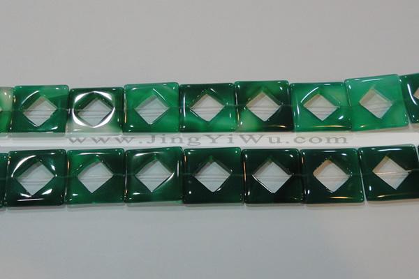 CAG6642 15.5 inches 25*25mm square green agate gemstone beads