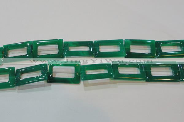 CAG6644 15.5 inches 25*35mm rectangle green agate gemstone beads