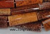 CAG668 15.5 inches 15*35mm rectangle natural fire agate beads