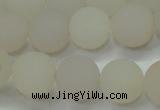 CAG6681 15 inches 10mm round white pilates agate beads