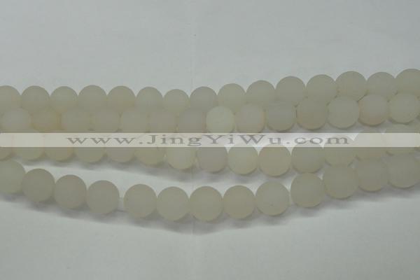 CAG6681 15 inches 10mm round white pilates agate beads