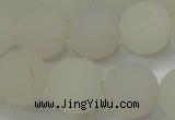 CAG6682 15 inches 12mm round white pilates agate beads