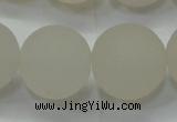 CAG6685 15 inches 18mm round white pilates agate beads