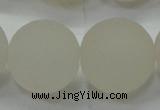 CAG6686 15 inches 18mm round white pilates agate beads