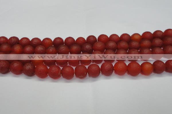 CAG6700 15 inches 8mm round red pilates agate beads