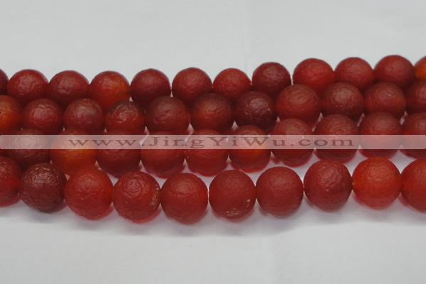 CAG6704 15 inches 16mm round red pilates agate beads