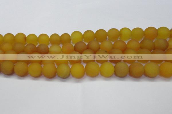CAG6720 15 inches 8mm round yellow pilates agate beads