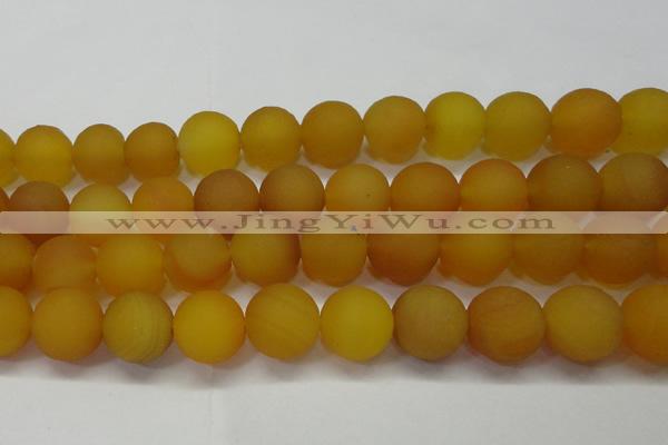 CAG6724 15 inches 16mm round yellow pilates agate beads