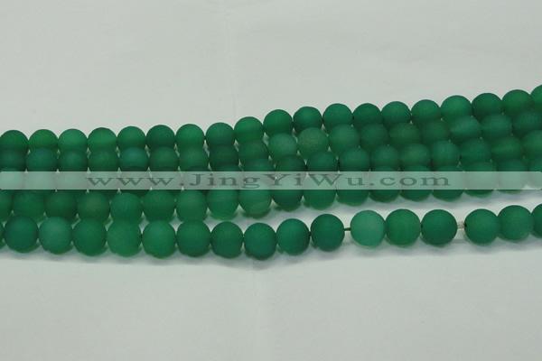 CAG6730 15 inches 8mm round green pilates agate beads