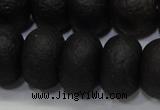 CAG6749 15 inches 12*16mm rondelle black pilates agate beads