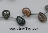 CAG6838 Top drilled 8*12mm flat teardrop Indian agate beads