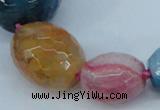 CAG6885 12*14mm - 25*30mm faceted drum dragon veins agate beads