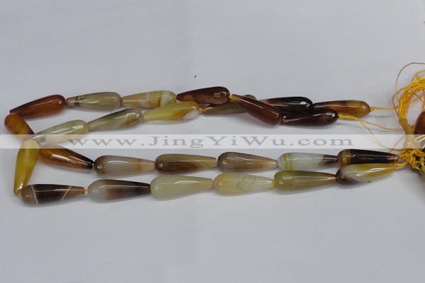 CAG6891 15.5 inches 10*30mm faceted teardrop line agate beads