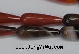 CAG6893 15.5 inches 10*30mm faceted teardrop line agate beads