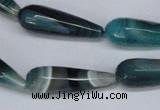 CAG6894 15.5 inches 10*30mm faceted teardrop line agate beads