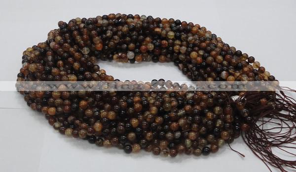CAG702 15.5 inches 6mm round dragon veins agate beads wholesale