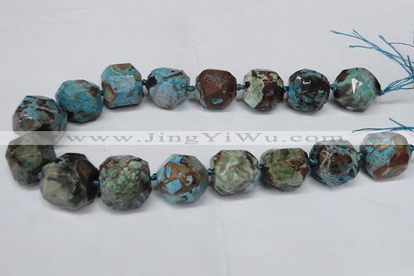CAG7068 15.5 inches 18*22mm faceted nuggets ocean agate beads