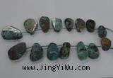 CAG7069 Top drilled 20*30mm - 30*45mm freeform ocean agate beads