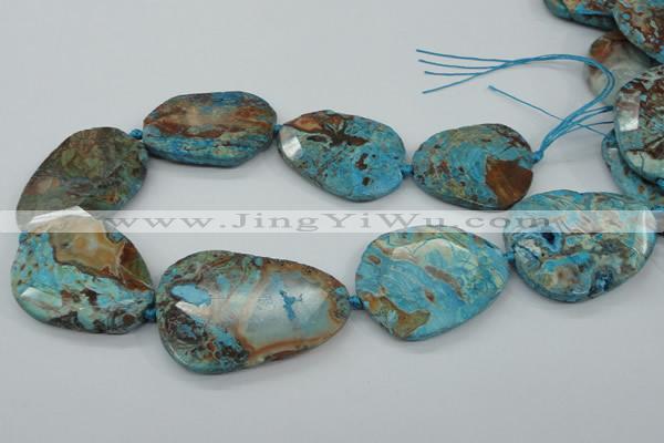 CAG7072 15.5 inches 30*40mm - 35*50mm faceted freeform ocean agate beads