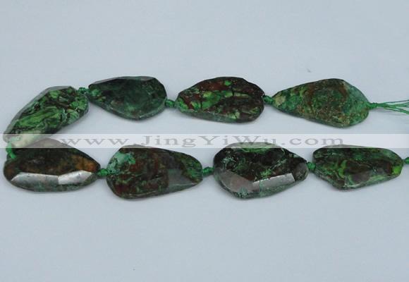 CAG7074 15.5 inches 25*35mm - 35*50mm faceted freeform ocean agate beads