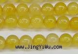 CAG7109 15.5 inches 8mm round yellow agate gemstone beads