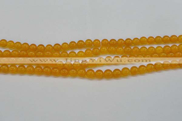 CAG7110 15.5 inches 8mm round yellow agate gemstone beads
