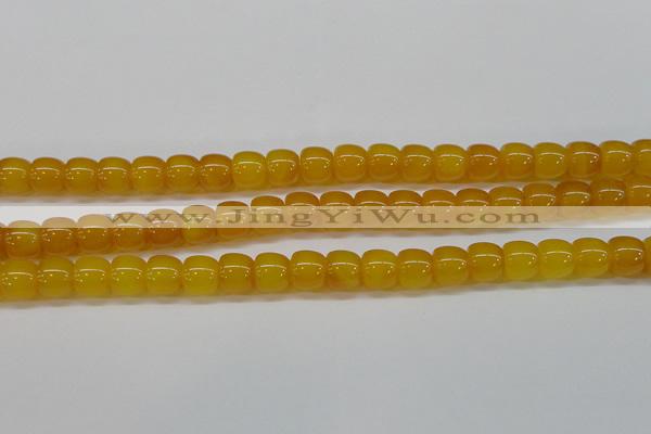 CAG7115 15.5 inches 10*12mm apple-shaped yellow agate gemstone beads