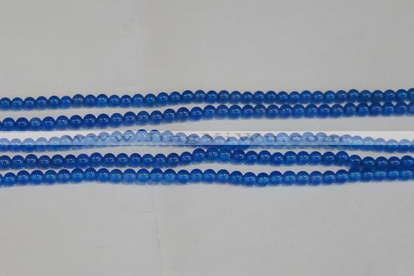 CAG7158 15.5 inches 4mm round blue agate gemstone beads