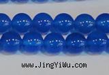 CAG7160 15.5 inches 8mm round blue agate gemstone beads