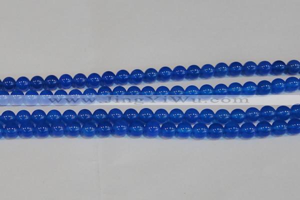 CAG7160 15.5 inches 8mm round blue agate gemstone beads