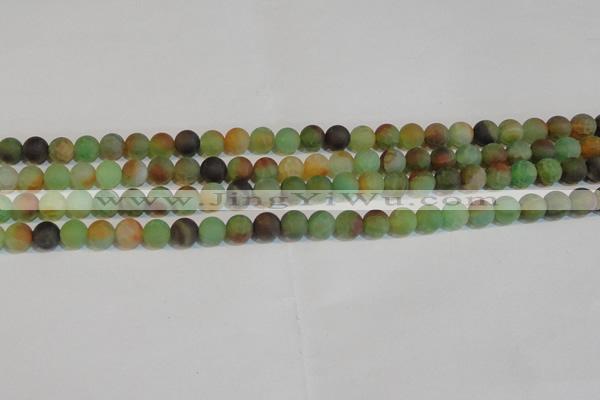 CAG7167 15.5 inches 6mm round matte rainbow agate gemstone beads
