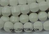 CAG717 15.5 inches 10mm pumpkin shape white agate gemstone beads