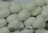 CAG718 15.5 inches 10*15mm rice white agate gemstone beads wholesale