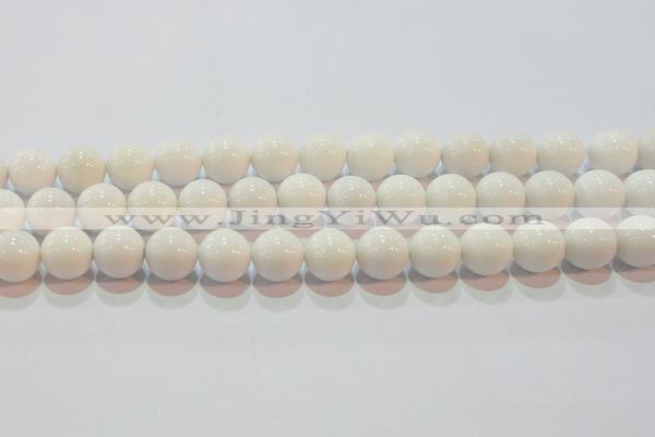 CAG7182 15.5 inches 14mm round white agate gemstone beads