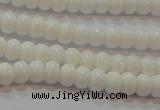 CAG7190 15.5 inches 4*6mm rondelle white agate gemstone beads