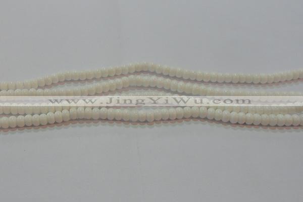 CAG7190 15.5 inches 4*6mm rondelle white agate gemstone beads