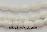 CAG7200 15.5 inches 5*8mm rice white agate gemstone beads