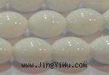 CAG7203 15.5 inches 10*14mm rice white agate gemstone beads