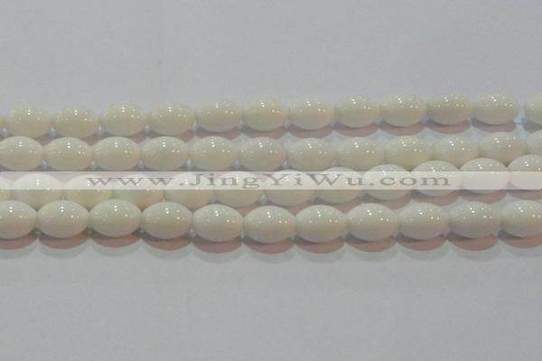 CAG7203 15.5 inches 10*14mm rice white agate gemstone beads
