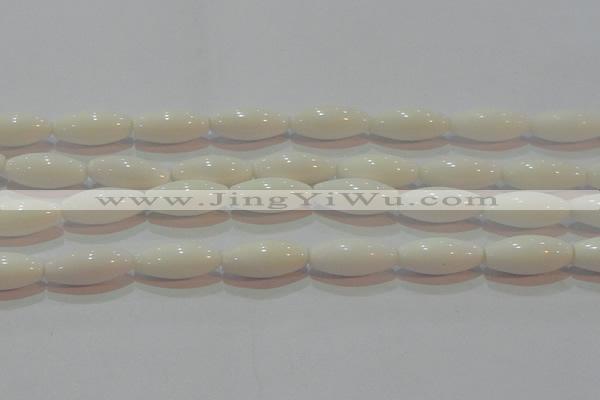 CAG7206 15.5 inches 7*21mm rice white agate gemstone beads
