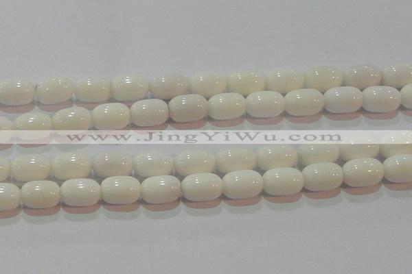 CAG7212 15.5 inches 10*14mm drum white agate gemstone beads