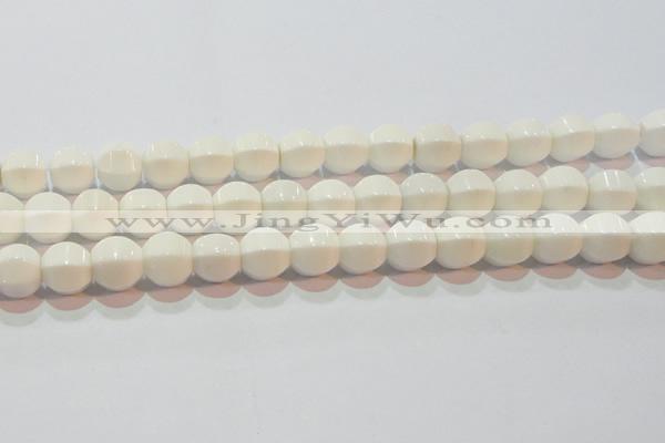 CAG7214 15.5 inches 12*12mm pumpkin white agate gemstone beads