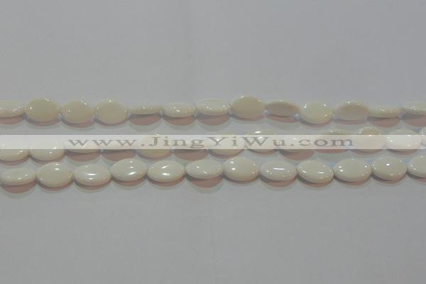 CAG7228 15.5 inches 10*14mm marquise white agate gemstone beads