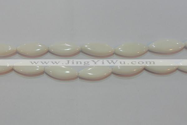 CAG7232 15.5 inches 16*33mm marquise white agate gemstone beads