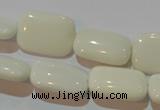 CAG7245 15.5 inches 10*14mm rectangle white agate gemstone beads