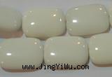 CAG7246 15.5 inches 12*16mm rectangle white agate gemstone beads