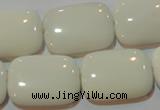 CAG7248 15.5 inches 15*20mm rectangle white agate gemstone beads